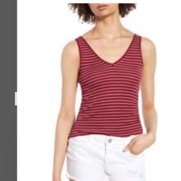 BP FREE w/purchase Nordstrom Perfect Tank Red Rumba Taryn Stripe tank L - Picture 1 of 11